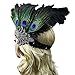 Fascigirl Peacock Feather Fascinator Headband Sequin Party Headwear for Women