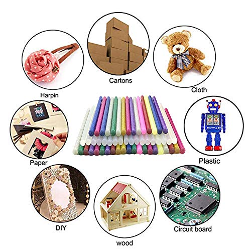 100 Pack Hot Glue Gun Sticks 13Color 7 mm by 100 mm Mini Glue Sticks Hot Melt Glue Sticks Mini Glitter for DIY Art Craft Compatible with Most Glue Guns