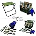 Garden Tools Set Organizer | Garden Seat Folding Gardening Stool Chair Kneeler | Gardener Bag | Gardening Tools Set | Digging Claw Garden | Top Gardening Gifts for Mom/Dad Includes Aluminum Tools