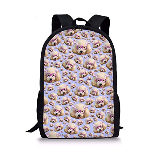Girls Cute Pet Dog Poodle Print Backpack Children Junior Student School Bags cute pet dog-2