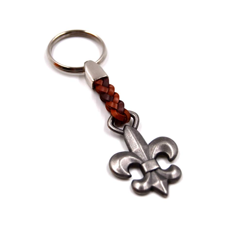 Key Ring Holder Pendant "Lily" on a Beautiful Leather Band, 7 cm Plus Ring 2,5cm