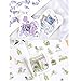 Washi Paper Stiker Set (4 Pack, 160 Pieces) Kawaii Girl Boy Daily Life Sports Emotion Feelings Dating Adhesive Sticker Decorative Label for Scrapbooking Art Project Stationery DIY Craft Planner