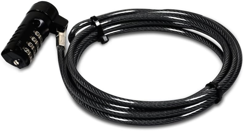 Port Designs Security Cable Combination Lock Laptops, Desktops, Monitors Other Devices, Black