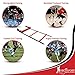 Abco Tech Speed Agility Ladder with 12 Adjustable Flat Rungs, 15ft Long – Perfect Training Equipment for Soccer, Football & Other Sports – with Bonus 10 Sports Disc Cones, Carrying Bag & 4 Metal Pegs