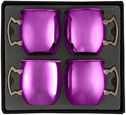 Moscow Mule Mugs - Bar Set, Set of 4x20oz Mugs, Vibrant and Jazzy Colors (Sweet Pink)