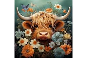 Arttoplus Cow Paint by Numbers Kit for Adults-Highland Cow Adult Paint by Number Kits on Canvas,Animals Paint by Number Adult for Gift Home Wall Decor(16x20inch)