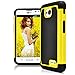 LG L70 Case, LG Optimus Exceed 2 Case, MagicMobile® [Dual Armor Series] Hybrid Impact Resistant LG L70 Shockproof Tough Case Hard Plastic Silicone Protective Cover for LG Optimus Realm [Black/Yellow]