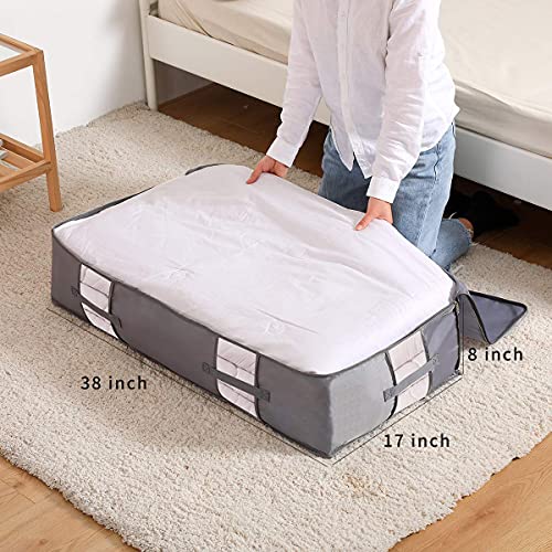 ExtraLarge Under Bed Storage Bags Organizer Container[3Pack] Underbed Polyester cloth 210D with
