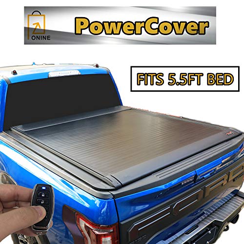 Electric Power Retractable Truck Bed Tonneau Cover Matte Black Custom