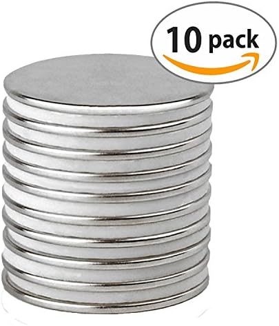 KIMLER Neodymium Disc Magnets, N52, 1.26”D x 0.08”H, Pack of 10. STRONGEST N52 Permanent Rare Earth Magnets. Great for DIY, Building, Scientific, Office, and Crafting.