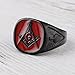 Red Enamel Stainless Steel Mason Freemason Vintage Solid Black Plated G Ring (11)
