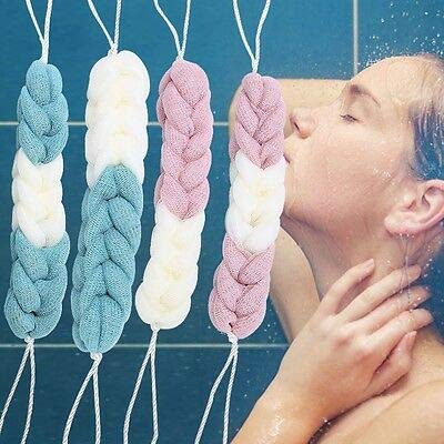 Wizme 2 Pcs Back Scrubber Bath Shower Mesh Sponge Exfoliating Body Brush Wash Nylon Puff Spa Pack of 1 (Colour May Vary) (m3)