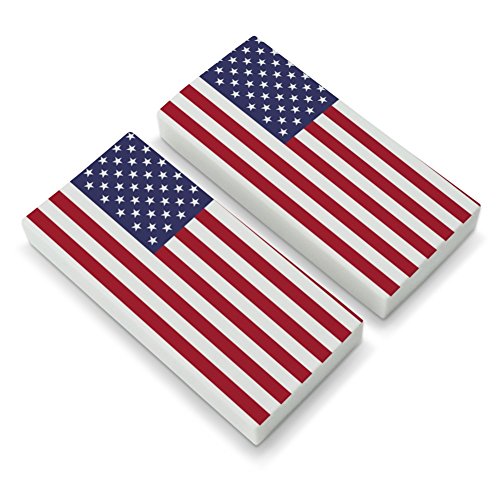 United States of America American USA Flag Eraser Set of 2