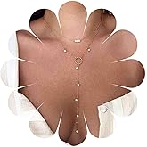 Yheakne Boho Circle Pearl Lariat Necklace Gold Long Lariat Chain Necklace Tiny Pearl Choker Necklace Drop Pearl Chain Y Necklace Jewelry for Women Gifts