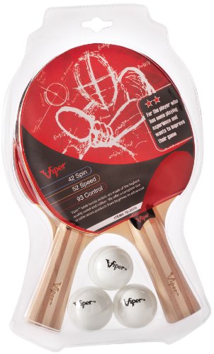 Viper Table Tennis Accessory Set, 2 Rackets/Paddles and 3 Balls