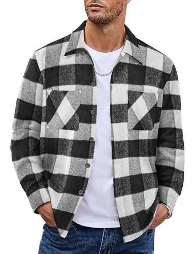 COOFANDY Men's Flannel Shirts Casual Button Down