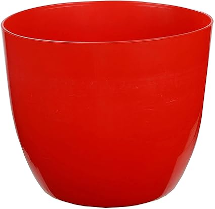 Digionics Planter Sunshine Elegance Round Solid Look and Feel Pots for Home & Balcony Garden 18.5cm Diameter (red, 1)