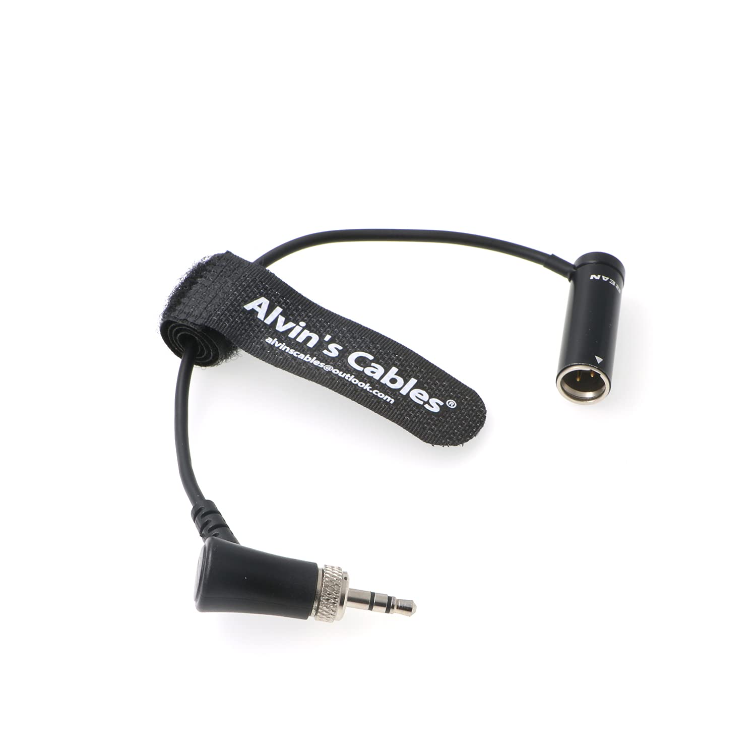 Alvin's Cables Low-Profile Mini-XLR 3-Pin Male to 3.5mm-TRS-Locking Audio-cable for Canon-EOS-C70 from Deity BP-TRX|Sennheiser-EK-100 G4|G3 Cord TA3M-Mini to 3.5mm Screw-TRS Cable Black