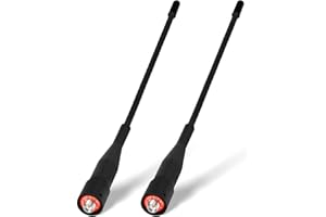 Eightwood Two Way Radio Antenna 6in, VHF/UHF Dual Band SMA Female Flexible Handheld Ham Radio Antenna 2-Pack for Baofeng Walkie Talkie UV-5R UV-82 Yaesu FT-65