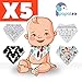 Papaloo 5 Bandana Drool Bibs kit For Boys And Girls - Keep Babies Clean And Warm - Reusable Resource For Your Daily Baby Care Needs - 100% Cotton - Machine Washable -for your 3 To 24 month old infant