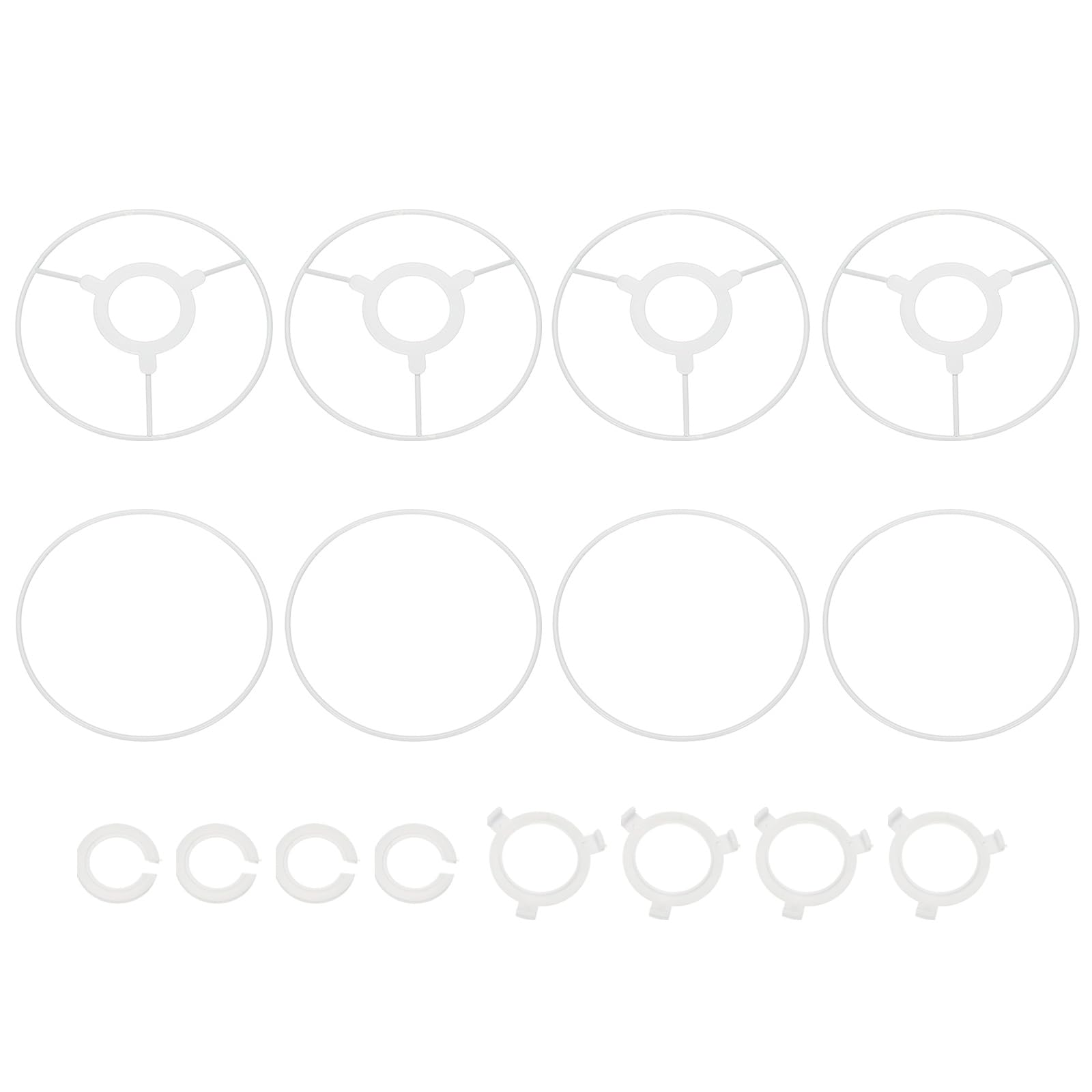 Photo 1 of PATIKIL 6 Inch Lamp Shade Ring, 4 Set Lamp Shade Frame with E27 to E26 or E17 Adapter Lampshade Frame Wire for DIY Drum Lampshade Table Floor Lamp