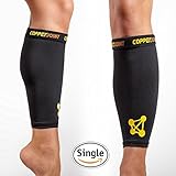 CopperJoint Calf Compression Sleeve, #1 Copper Infused Fit Support - GUARANTEED Recovery - Wear Anywhere - X-Large - Single