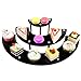 MyGift 3 Tier Cupcake Stand, Black Acrylic Semicircle Dessert Appetizer Display Riser Rack