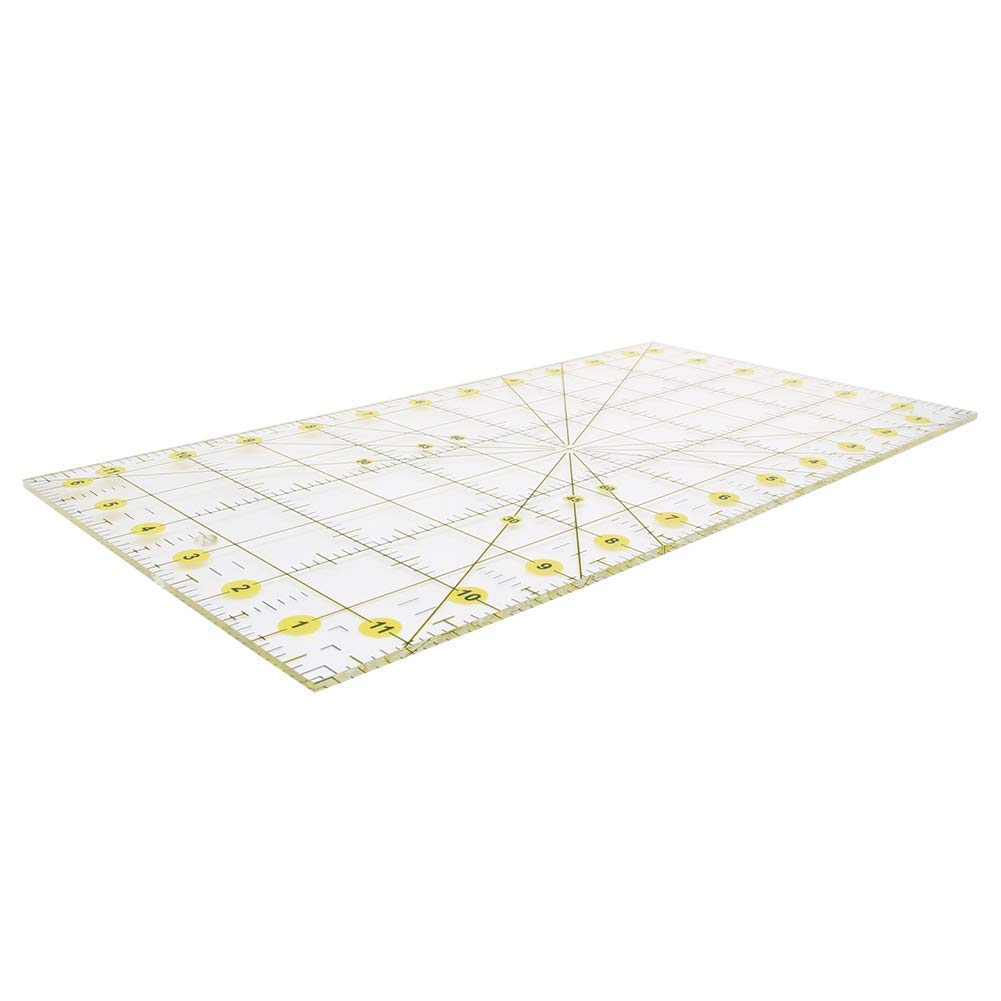 AUTOTOOLHOME Quilting Ruler Acrylic Quilters' Ruler for Easy Precision Cutting Fabric Paper, 6.5