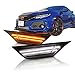 Optix P.RA Compatible with 2016-2017 Honda Civic Type-R Smoked LED Front Side Marker Light - LED Turn Signal Housing Parking Light Replacement Lamp
