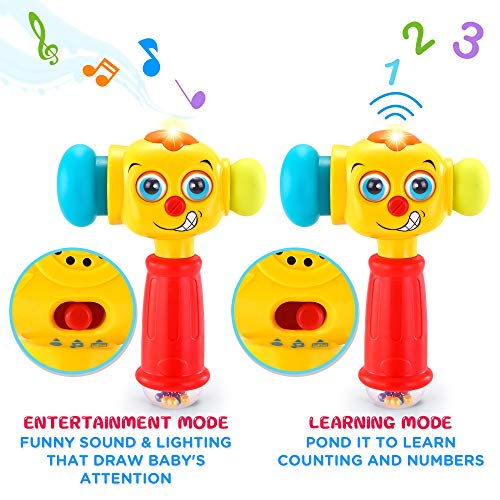 VATOS Baby Toys for 1 Year Old Baby Hammer Toy Light& Musical Toys for 12 to 18 Months up