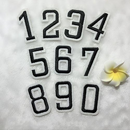 Digital Patch DIY Number 0-9 Embroidered Sticker Iron On/Sewing On Clothing Applique Badges