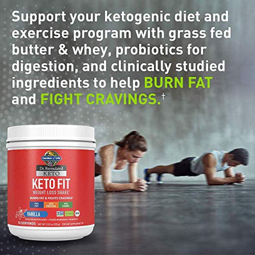 Garden of Life Dr. Formulated Keto Fit Weight Loss Shake - Vanilla Powder, 10 Servings, Truly Grass  - //medicalbooks.filipinodoctors.org