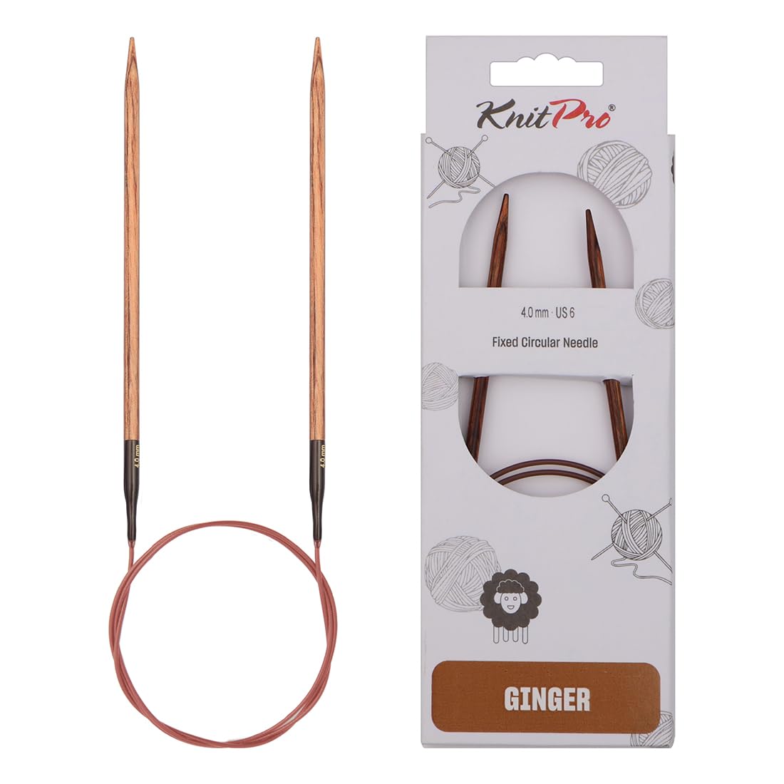 KnitPro Ginger Fixed Circular Needles 16" (40cm) | 4.00mm