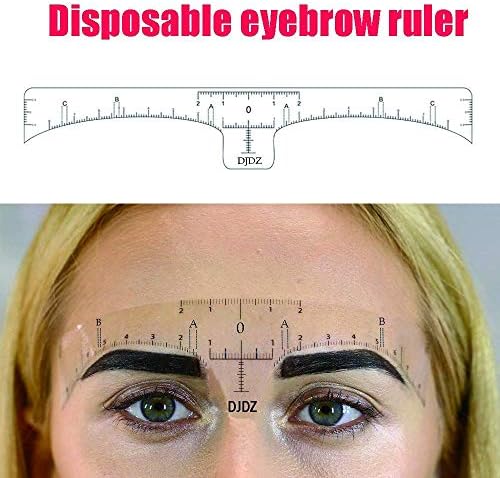 50pcs Disposable Soft Accurate Eyebrow Ruler Sticker Microblading Makeup Tools,Adhesive Eyebrow Measurement Ruler Template Stencil Sticker for Tattoo