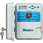 Hunter XC Hybrid Sprinkler Timer, 6-Zone Battery Irrigation Controller | Indoor/outdoor 6-zone battery irrigation controller with manual controls, waterproof cabinet, and no WiFi needed