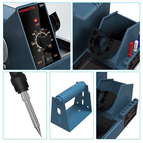 Soldering Station,HANMATEK Soldering Iron - Soldering Iron Station, weller Soldering Iron 392℉-896℉ Temperature Adjustable,6 seconds rapid heating Soldering kit with Solder Bracket SD1