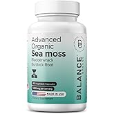 Balancebreens Organic Irish Sea Moss, Bladderwrack & Burdock Root Supplement 1405mg, 60 Veg Capsules - Immune Booster, Gut Health, Skin Detox & Joint Support (60 Count (Pack of 1))