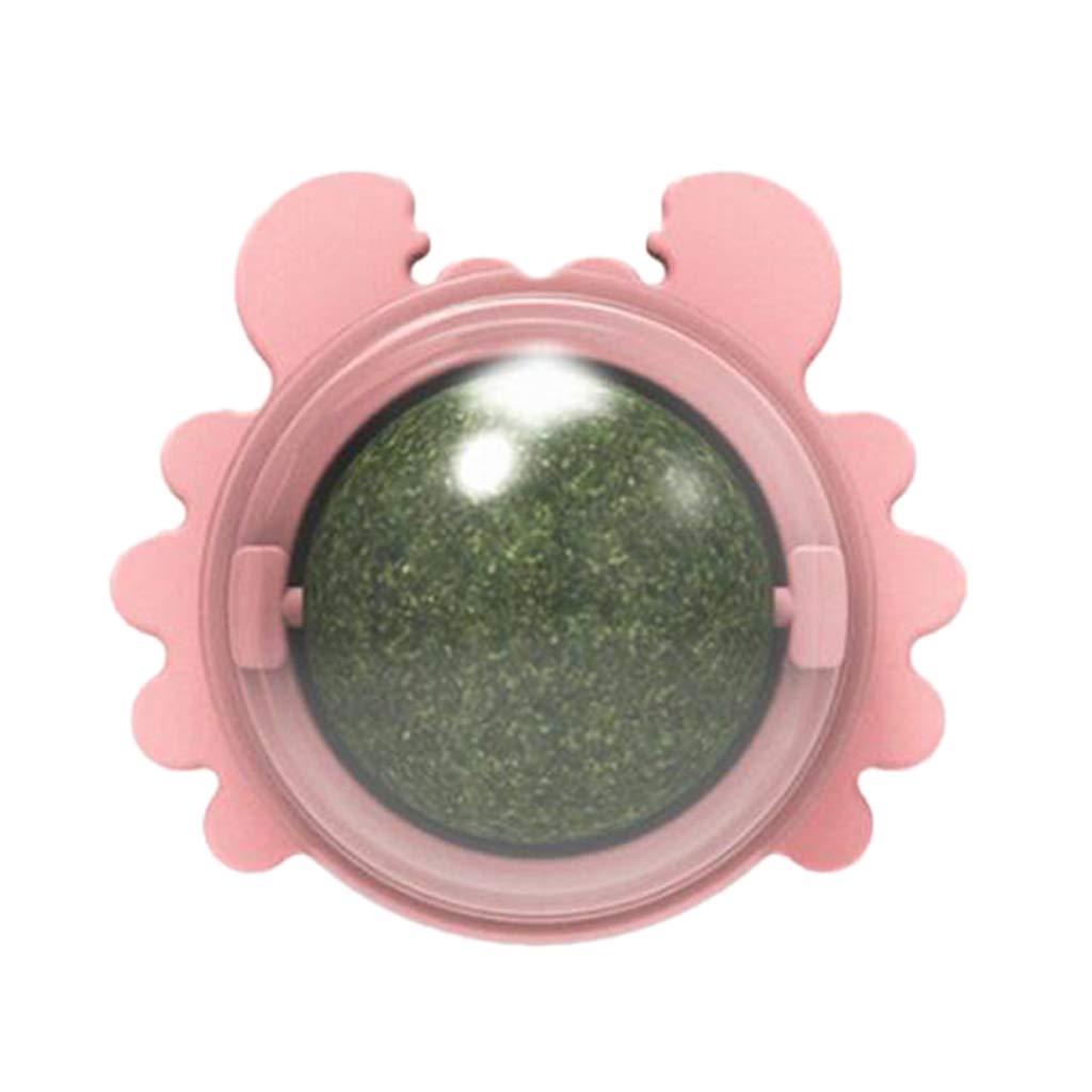 Awasa Catnip Ball Crab Cat Mint Catnip Toys Rotating Catnip Ball Molars Teeth Cleaning Cat Toys Pink