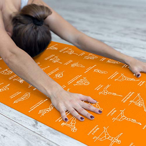 instructional yoga mat