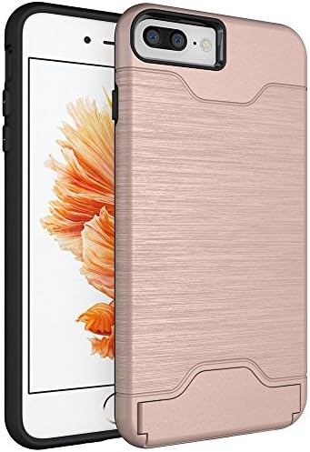 Wewdigi iPhone 7 Plus case, LISTIAQ Dual Layer Advanced Shock Absorption Protective with Card Holder and Kickstand Wallet Case Heavy Duty Bumper for iPhone 7 Plus