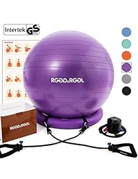 RGGD&RGGL - Silla para yoga, 25.6 in, con anillo de estabilidad inflable, 2 bandas resistentes y bomba para mayor resistencia y resistencia