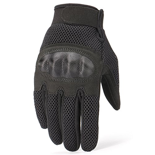 JIUSY Military Shooting Hard Knuckle Tactical Gloves for Airsoft Paintball Motorcycle Cycling Riding Hunting Hiking Army Combat Touch Screen Full Finger Gloves Size Black X-Large B20 - Thumbnail 2