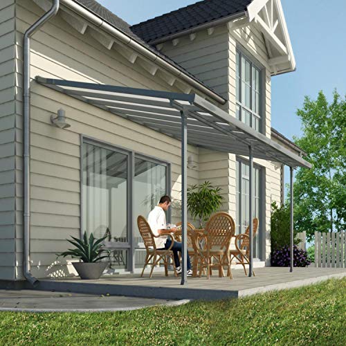 Hochwertige Aluminium Terrassenüberdachung, Terrassendach 300x851 cm (TxB) - grau