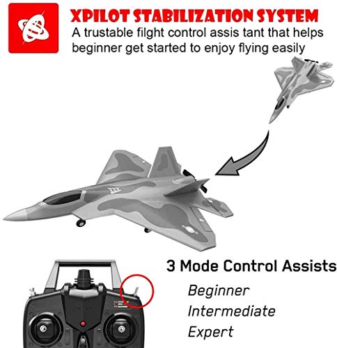 XHH F-22 Raptor Modell RC Flugzeuggleiter, Fernbedienung Flugzeug, F-22 4CH Anfänger Kampfflugzeug, Drohne EPP… – Bild 6