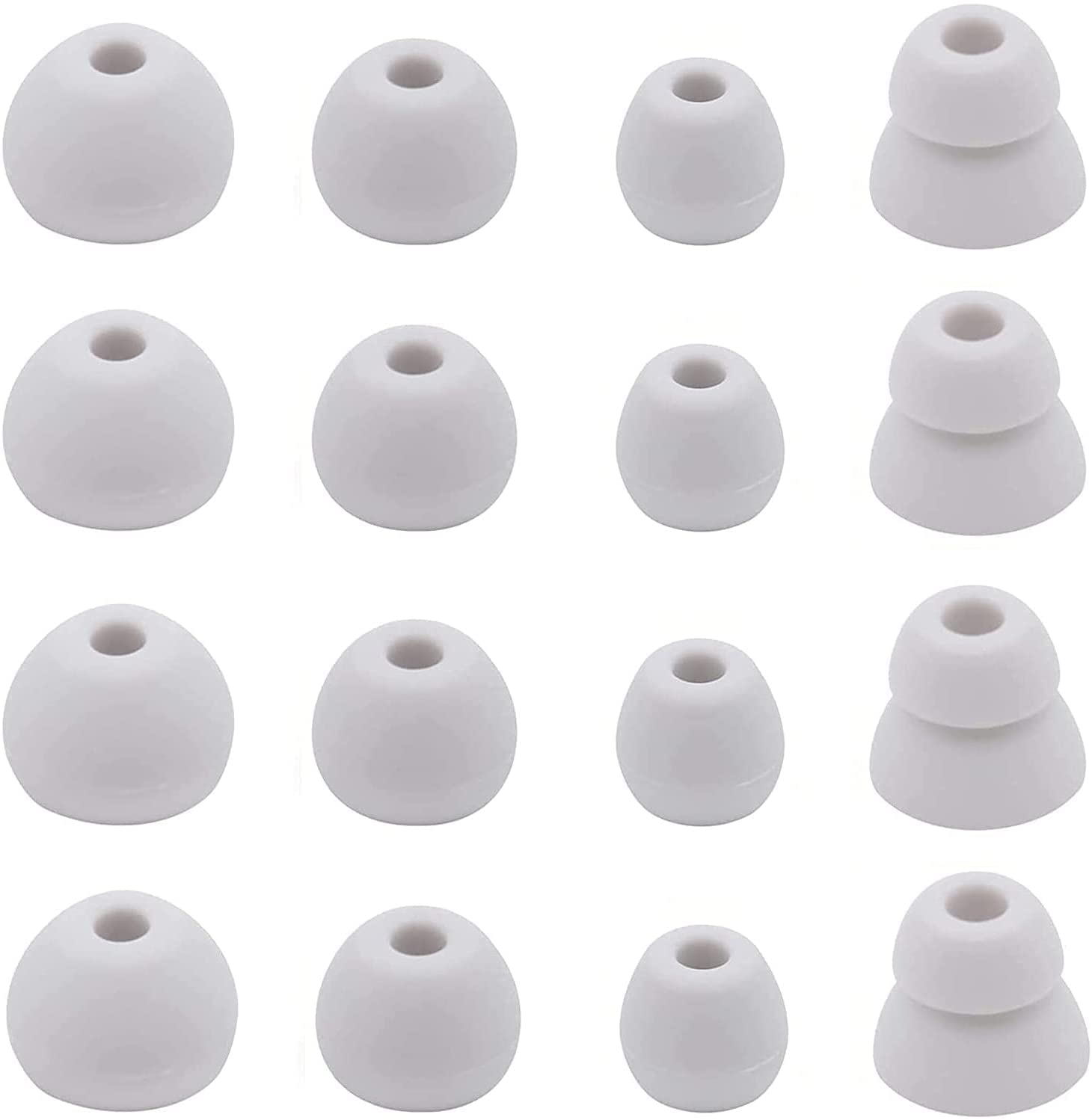 LALASTYLE Gray Ear Tips Compatible with Beats Flex, Replacement Earbuds Ear Cap Eartips for Beats Flex Wireless Earbuds, 8 Pairs, Light Gray