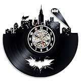 Vinyl Evolution Batman Arkham City Logo Best Wall Clock - Decorate your home with Modern Large Superhero Art - Gift for friend, man and boy - Win a prize for a feedback