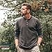 MERIWOOL Mens Base Layer Merino Wool Heavyweight Henley Sweater Thermal Shirt Charcoal Gray