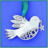 Basic Spirit Handcrafted Christmas Ornament Peace, Star, Home Décor, for Tree Decoration