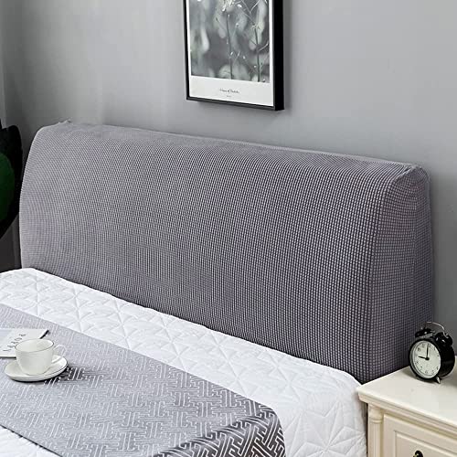 Kopfteilbezug Stretch Bett Husse, Dehnbare Saubdichte Schutzhülle Bett Kopfteil Bezug, Abdeckung Cover für Gepolsterte Schlafzimmer Kopfteil, 210-240cm Dunkelgrau
