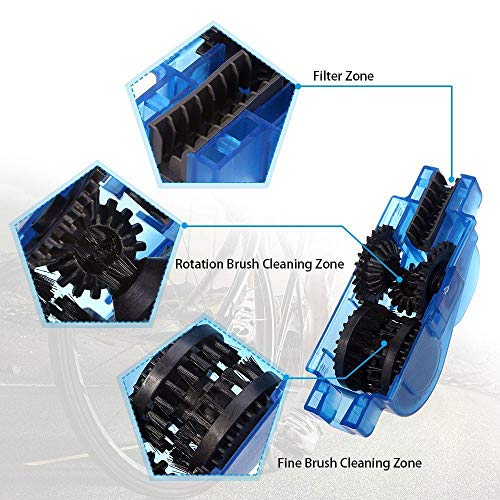 Goglor Bicycle Scrubber, Bike Chain Cleaner Brush Tool Motorcycle Set (3 Pieces) Bicycle Gears Rotating Washer Maintenance/Quick Cleaning Brush Kit for Mountain Road Cycling Bike All Type Chain Gear